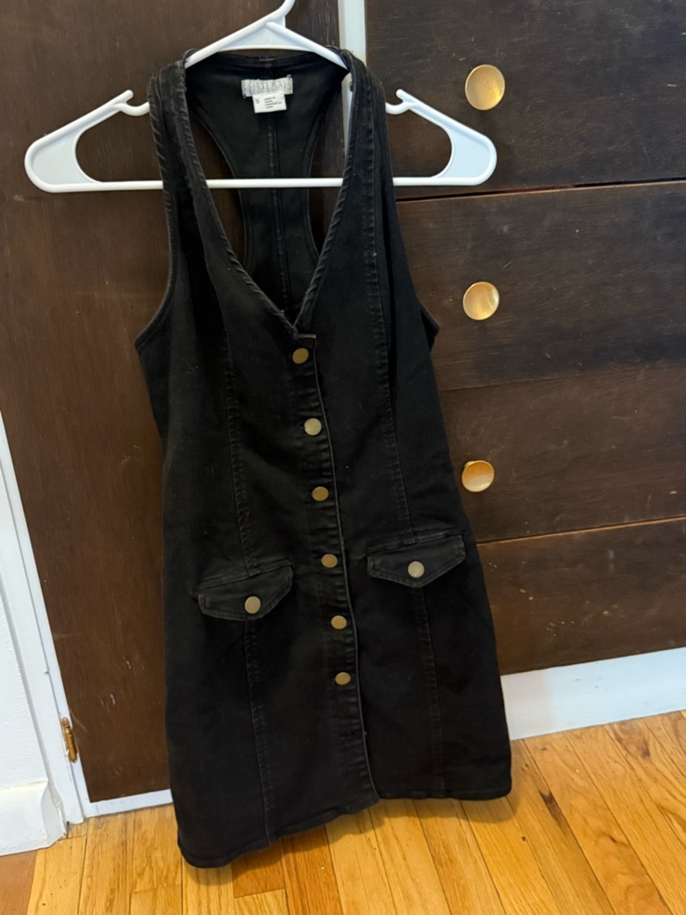 Cooperative Black Sleeveless Denim Small Dress